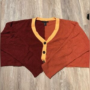 Forever 21 Red and Orange Knit Cardigan